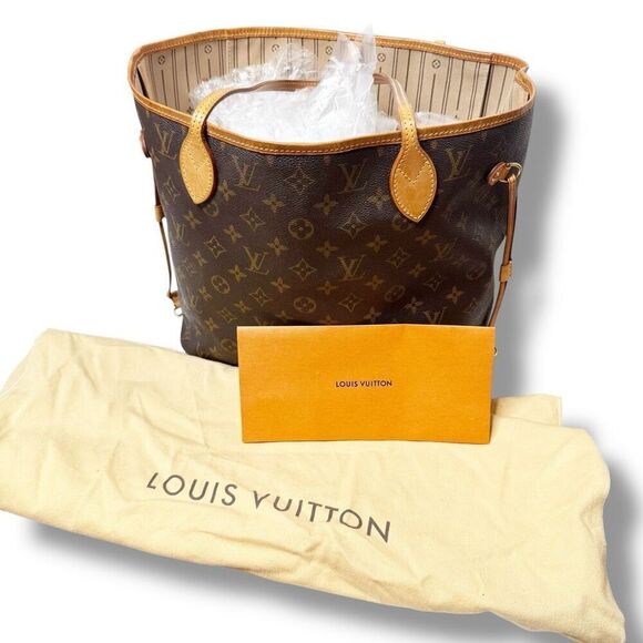 Louis Vuitton Pre-Owned 2017 Monogram Neverfull MM Tote Bag Classic Tan Lining - Picture 9 of 16